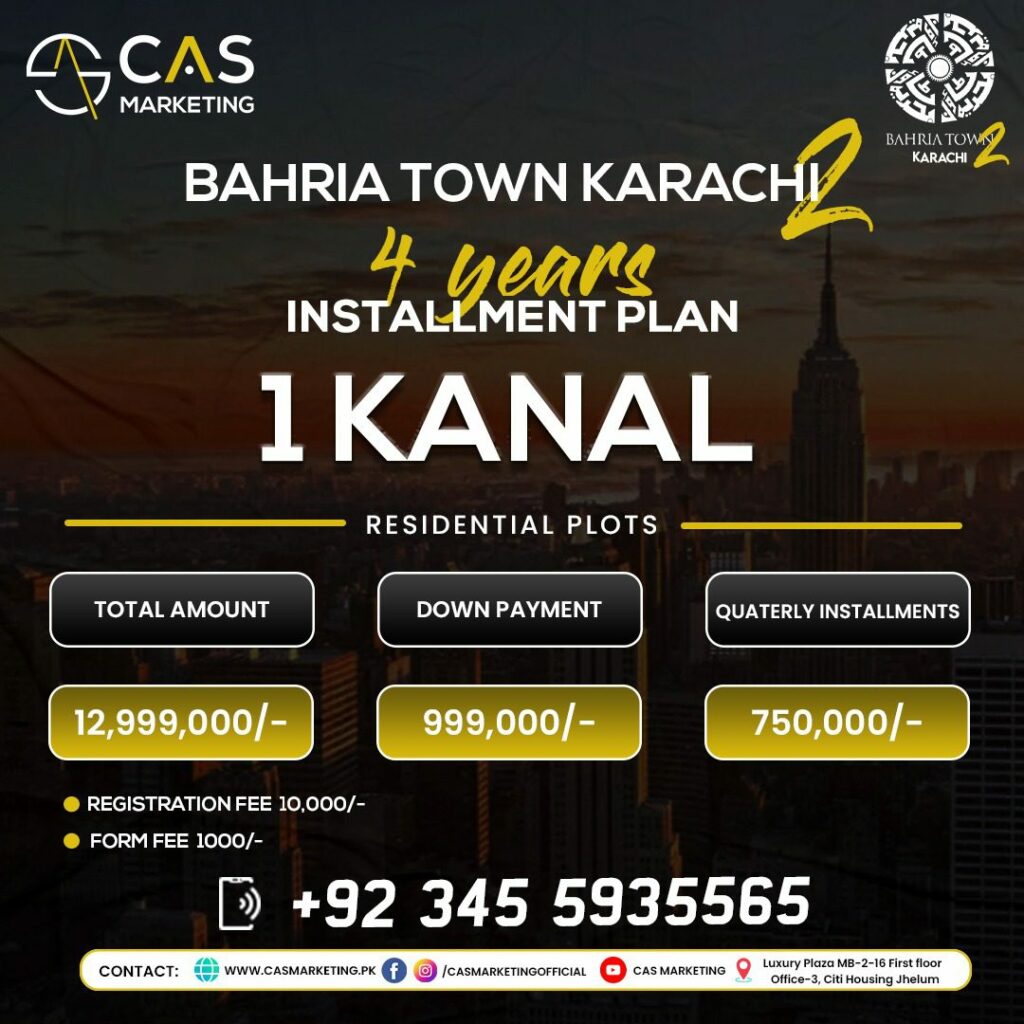 Bahria Town Karachi 2 Residential Homes 1 Kanal Payment Plan