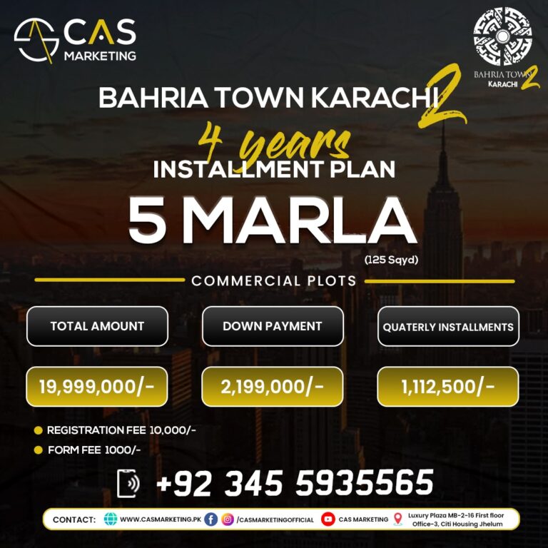 Bahria Town Karachi 2 bkt2 Commercial Plots 5 Marla