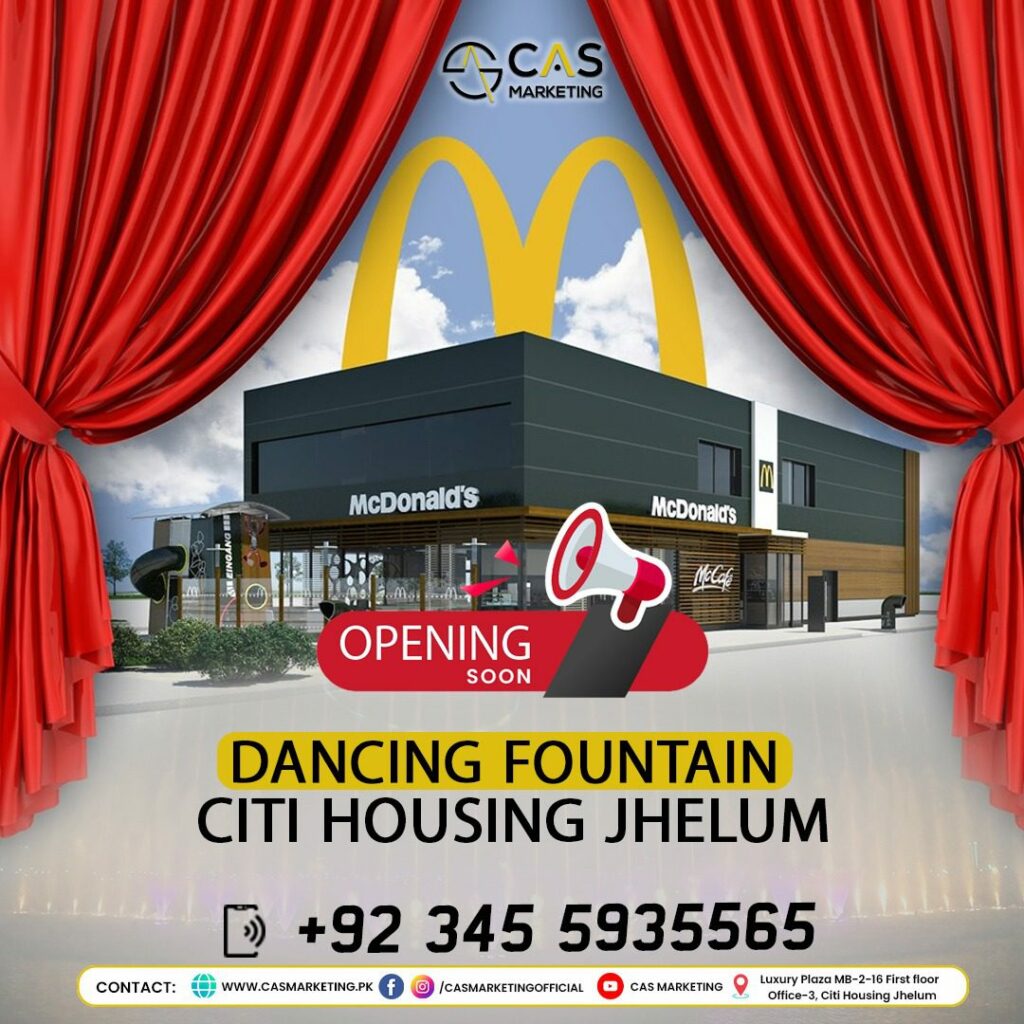 Macdonald's in Dancing Fountain Jhelum - Coming Soon